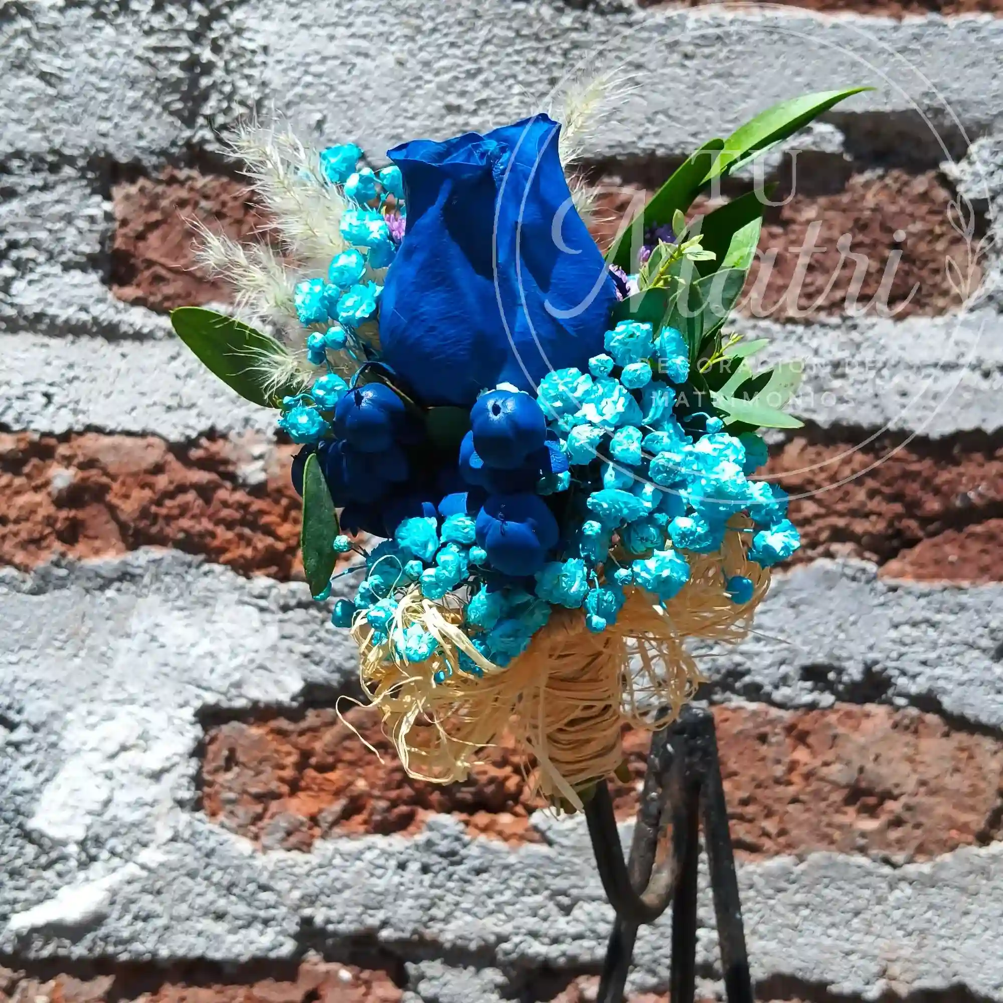 Boutonniere Azul y Celeste 3