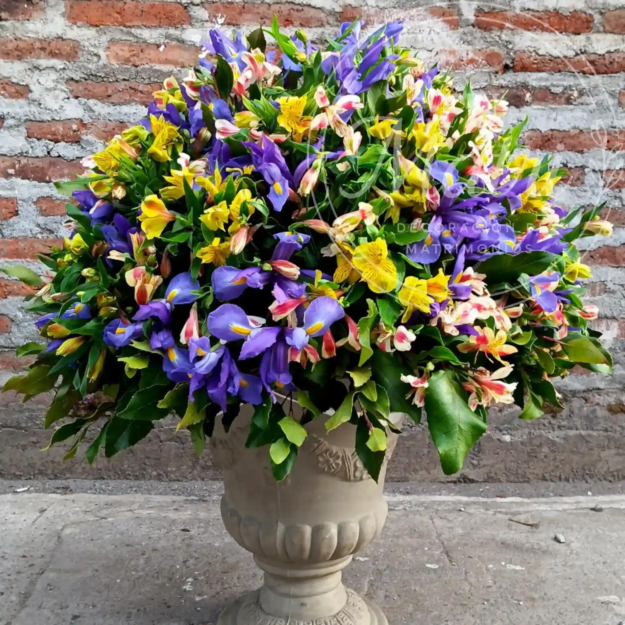 Ánfora amarilla y azul 2