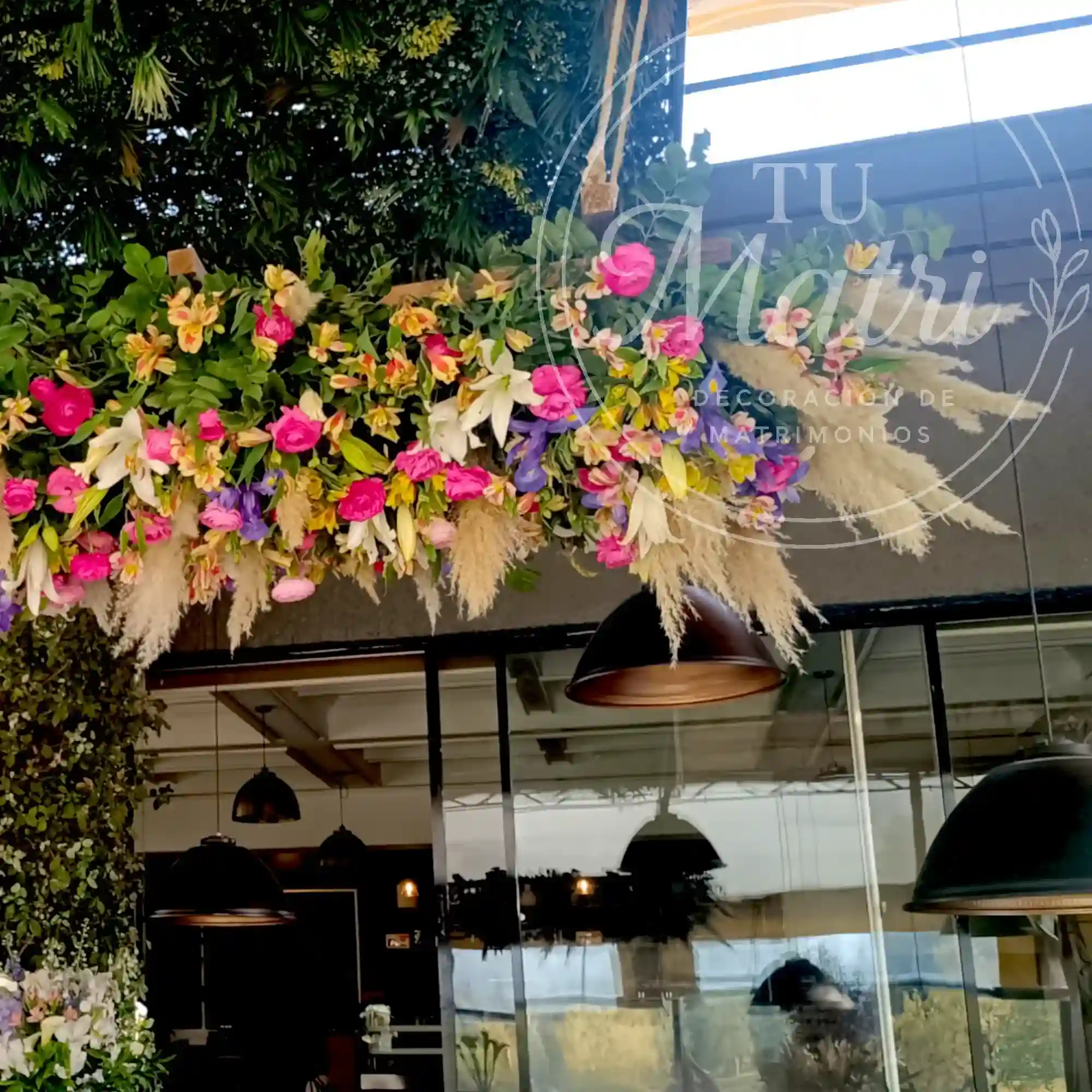 Colgante Grande de Flores Pastel y Flores Secas 4