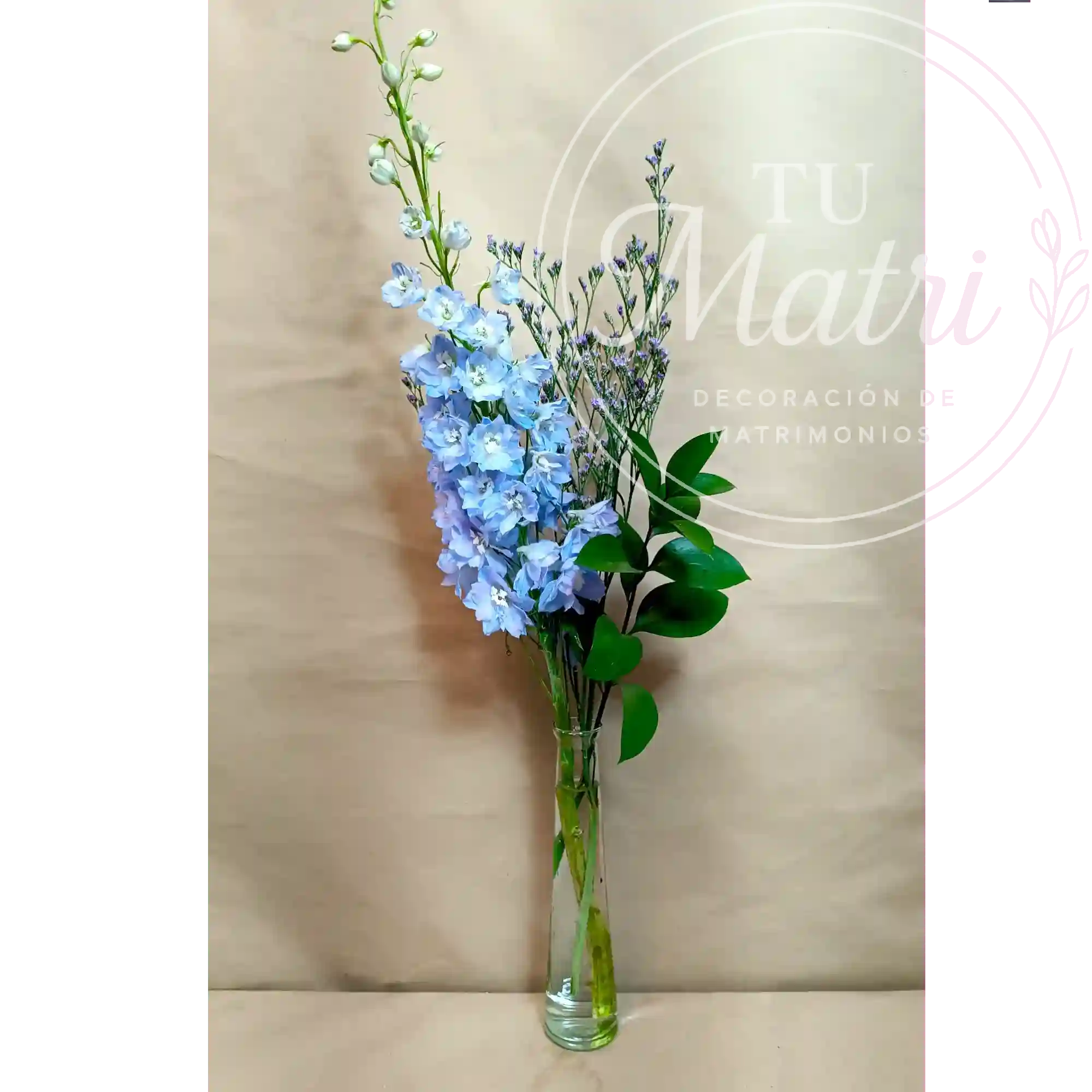 Florero Pequeño de flores Celestes 1